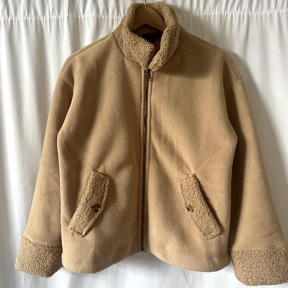 Banana Republic Factory Tan Sherpa Bomber, S